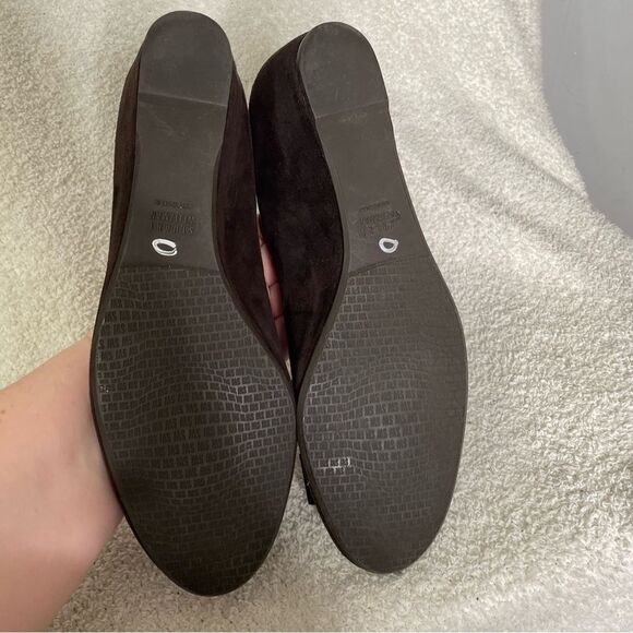 Stuart Weitzman Suede Wedge Bow Shoes Chocolate Brown Women’s Size 10 - Picture 5 of 6